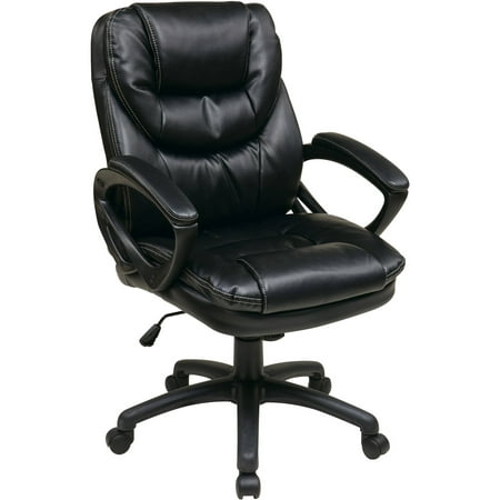 Faux-Leather Executive Swivel Manager's Office Chair with Padded (Best Chair For Office Work)