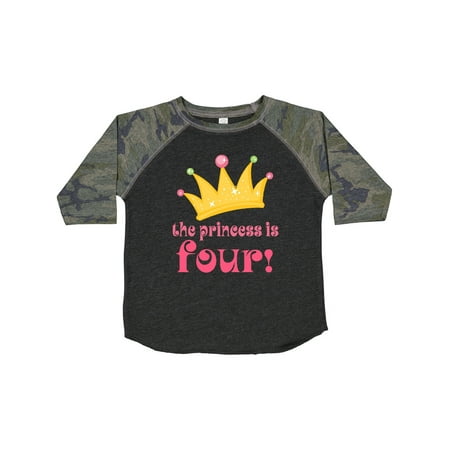 

Inktastic 4th Birthday Princess is Four Gift Toddler Toddler Girl T-Shirt