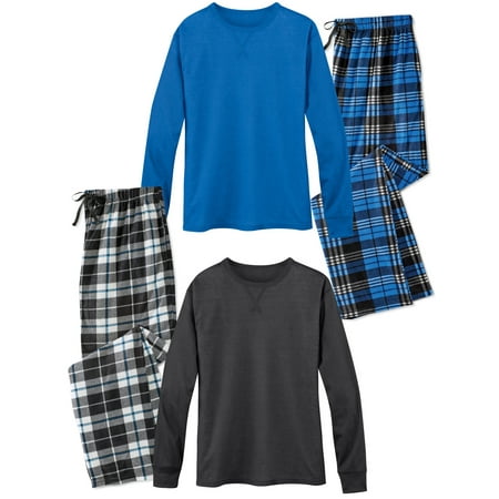 

Collections Etc 2-Piece Mens Microfiber Long Sleeve Pajama Set - 4-Pack
