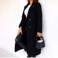 thumbnail image 2 of Vedolay Winter Coat Women Buttons Solid Winter Coat Fall Coat for Women Black,XL, 2 of 5