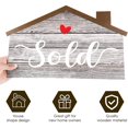 thumbnail image 3 of Real Estate House-Shaped Sold Sign Double-Sided Wooden Sold Sign We Said Yes to The Address Agent Sign Photo Prop Wooden Sold Sign for Realtor New Home Owner, 3 of 5