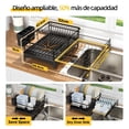 thumbnail image 2 of Escalable Escurridor de Trastes Acero Inoxidable, Sistema de Drenaje Automático, Ancho ajustable 32-56.9cm,Pies de extensión ajustables profundo 42-54cm,Escurridor de Platos,Apto a Cocina(Nivel), 2 of 9