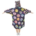 thumbnail image 2 of FORMRS Wearable Blanket Hoodie with Sleeves for Kids Cozy Flannel Sweatshirt, Colorful Candies, 2 of 7