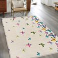 thumbnail image 3 of Vintage Colorful Butterfly Area Rug 3x5 Washable Rug Non Slip Watercolor Butterflies Rustic Large Area Rug Indoor Floor Carpet for Entryway Bedroom Kitchen Living Room Home Office Dining Room Nursery, 3 of 8