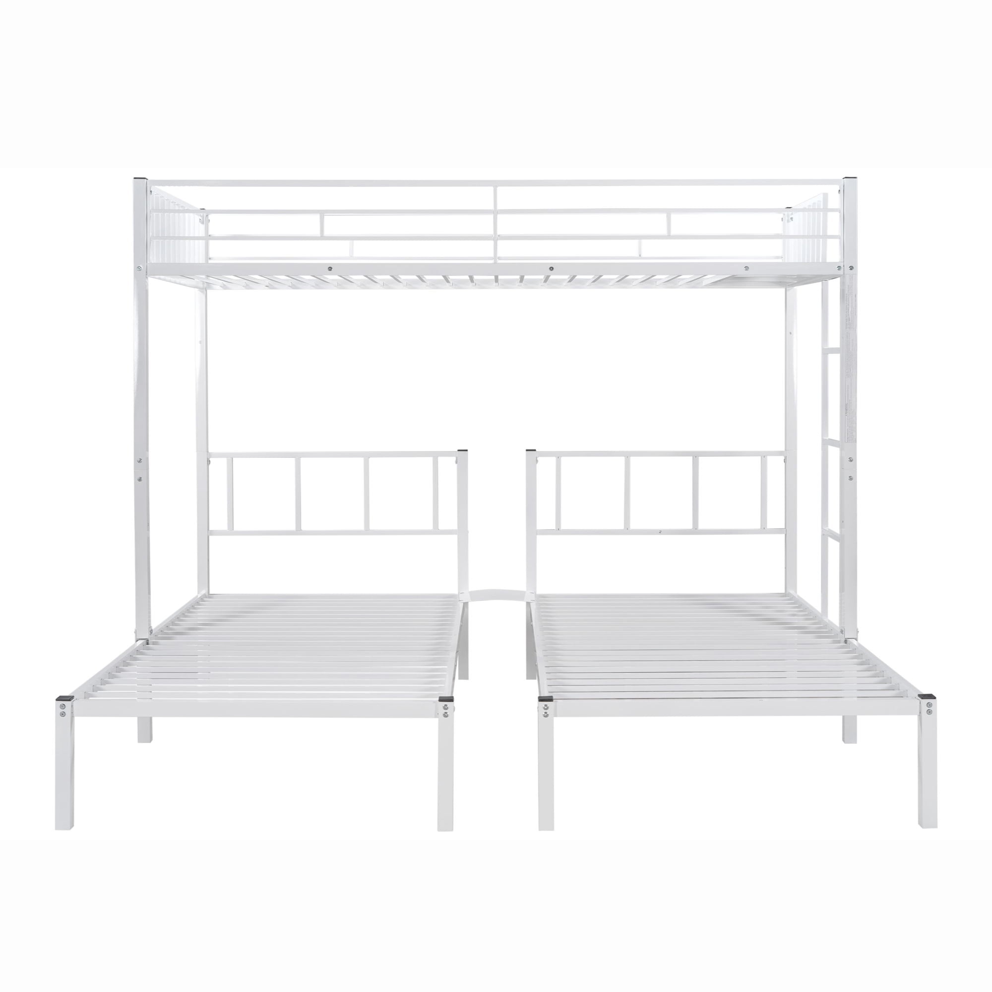 Unique Choice Metal Triple Twin Bunk Bed Frame, Can be Separated into 3