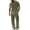 Army Green, variant on Men's 2 Piece Linen Shirts with Hoodie Suit Long Sleeve Pants Set Casual Drawstring Daily Wear Army Green L(L)