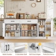 thumbnail image 4 of Homfa Farmhouse Buffet Cabinet with 2 Drawers, 70.9" W Kitchen Sideboard with 5 Doors & Adjustable Shelves for Kitchen Dining Room, White, 4 of 9