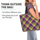thumbnail image 2 of Fotbe Mardi Gras Plaid Bolsa Tote Estética de Lona con Estampado para Mujer - Bolsa Reutilizable de Hombro Casual para Vacaciones, Compras, Trabajo y Gimnasio, 2 of 8
