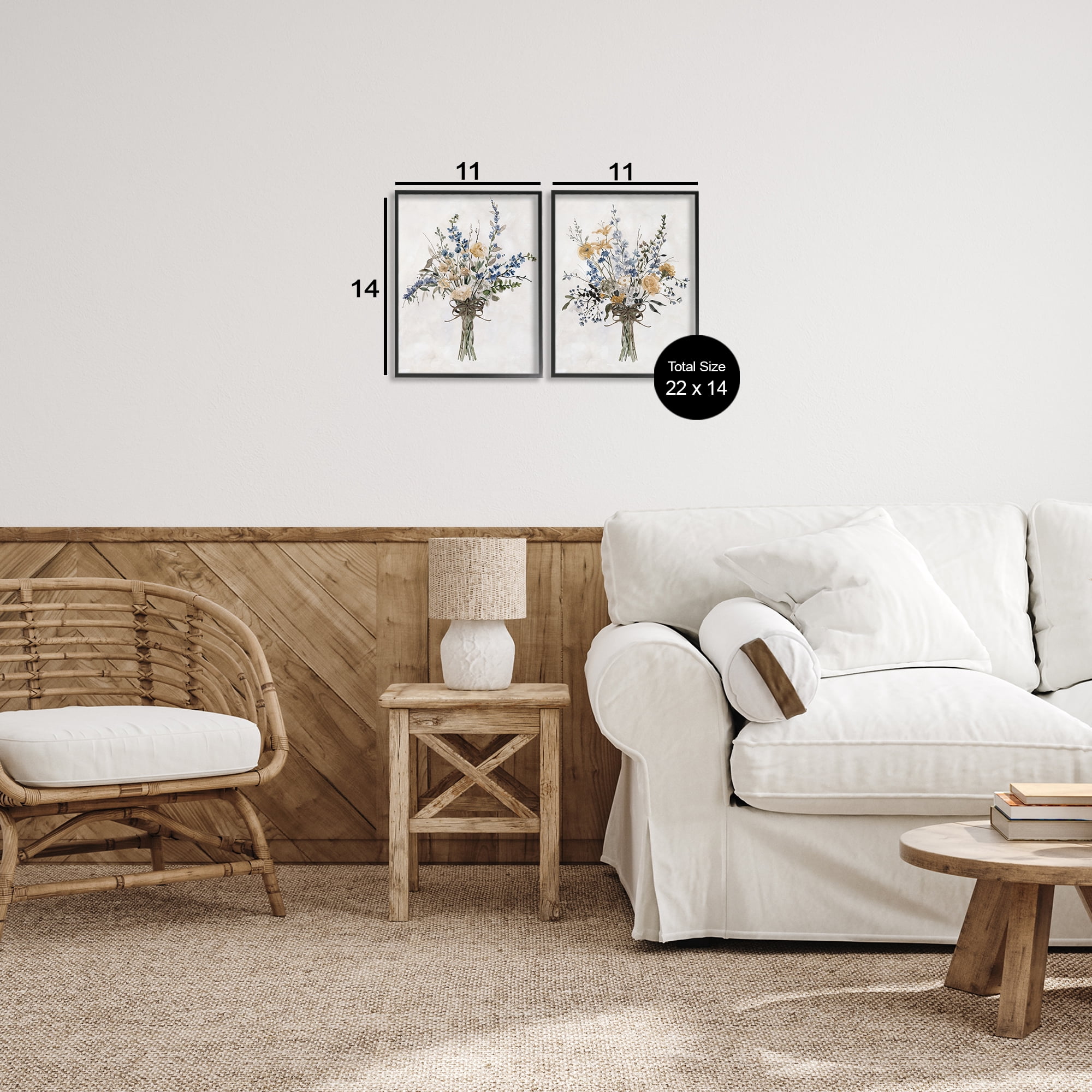 Stupell Industries Bushels of Herbs 2 Piece Black Framed Giclee Art Set, design by Carol Robinson