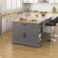 thumbnail image 2 of Alden Design Modern Kitchen Islands with Drawers, Engineered Wood Dark Gray, 36 in, 2 of 7