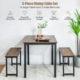 thumbnail image 7 of Barara King Dining Set,Dining Table Set, Dining Room Table,3 Pieces Dining Table Set with 2 Benches for Dining Room Kitchen Bar-Brown, 7 of 7