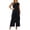 Black, variant on IWRICH Women's Fashion Pleated 2 Piece Sets Crewneck Cap Sleeve High Low Hem Tops Wide Leg Pants Trendy Outfits Pink M