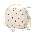 thumbnail image 3 of TOUMENY Strawberry Insulated Lunch Bag Corduroy, Cute Cooler Tote with Adjustable Strap for Work Picnic, Portable Food Container for Meals Snacks Drinks, 3 of 7