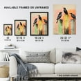 thumbnail image 3 of Three Crows Sitting on a Pier Pink Green Yellow Artwork Framed Wall Art Print A4, 3 of 5