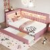 thumbnail image 2 of Twin Daybed with LED Lights, USB Ports & Trundle, Solid Wood Frame, No Box Spring Needed, 2 of 19