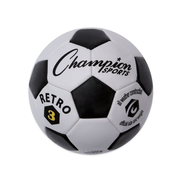 Balón de fútbol Champion Sports Retro talla 3 negro/blanco