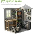 thumbnail image 6 of 4x6 FT Outdoor Storage Shed,Resin Storage Shed with Floor, Window, Vent, Rainwater Drainage & Lockable Door - All-Weather Garden House for Backyard, Garden,Poolside,Bike,Lawn Mower,Patio Furniture, 6 of 8