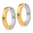 thumbnail image 2 of 14K Two-tone Gold Polished Hollow Hinged Hoop Earrings, 2 of 4