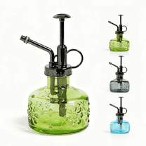 Gentingbro Vintage Glass Plant Mister, 180ML Pressure Pump Gardening Spray Bottle, Decorative Watering Can for Indoor Outdoor Plants, Succulents, Flowers