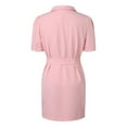 thumbnail image 5 of Women's Elegant Dress Mini Dress Double Vacation Elegant V Neck Short Sleeve White Belt Summer Dresses for Women Knee Length Summer Dresses for Women with Shorts Dress Wrap Sports Dress for Women, 5 of 7