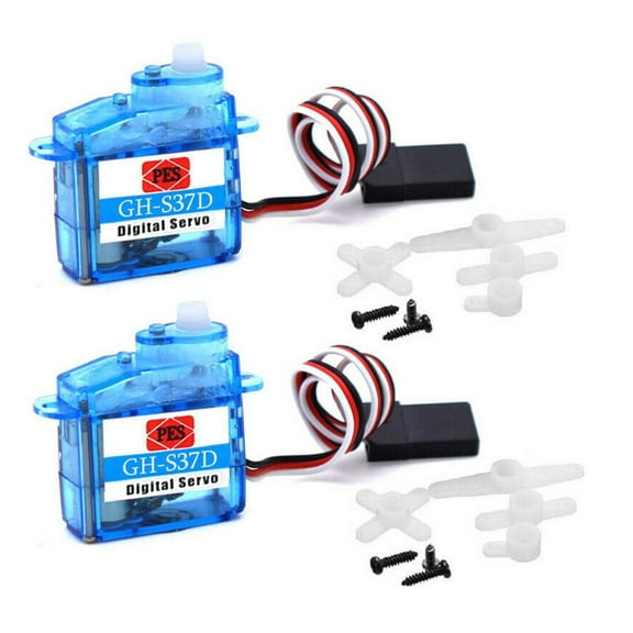 2x GH-S37D 3.7g Mini Digital Coreless Servo with Arms for RC Helicopter Boat Car