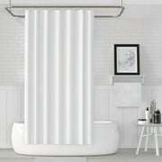 3S Brother's Solid White Shower Curtain Single Panel for Bathroom, Unique and Stylish Heavy Duty Waterproof with 12 Grommets and Hooks, 100% Polyester 72 X 72 Inches