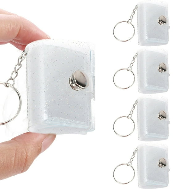 Decoración del hogar, decoración de la habitación, miniálbum de fotos de 5 piezas de 1 pulgada, almacenamiento de fotos de 1 pulgada con llavero, libro de almacenamiento de tarjetas fotográficas, rega