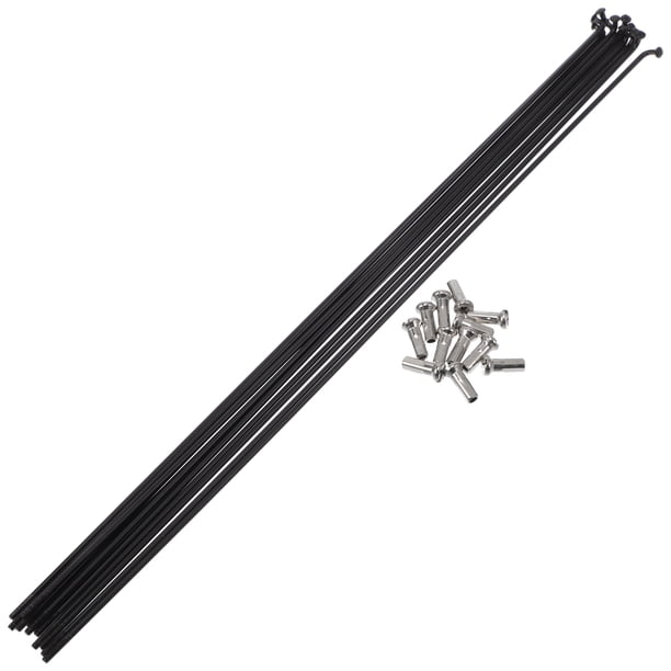 Rayos de bicicleta Unique Bargains 14G, rayos de rueda de bicicleta de acero inoxidable 304, 1 juego negro de 293 mm