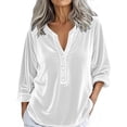 thumbnail image 3 of Chemise Décontractée Rétro à Manches Longues avec Col, Blouse Coupe Ample, Haut Uni pour Usage Quotidien, 3 of 4