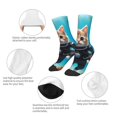 thumbnail image 3 of Rocae Underwater Diving Cat for Girls Boys Crew Socks,Children's Socks, Kids Socks, Toddler Socks: Daily Wear with Kids School Uniform, 3 of 5