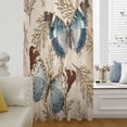 thumbnail image 5 of Vintage Teal Butterfly Sheer Curtains 63 Inches Long, Vintage Brown Tree Branch Light Filering Curtains, Breathable Simi Curtain Privacy Drapes for Living Room Bedroom Lightweight Window Treatment, 5 of 9