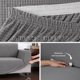 thumbnail image 5 of Juego de 3 Fundas Cubre Sala - Tejido Jacquard Elástico Fácil Lavado. Ideal para Proteger Tus Muebles - Protector de sillón - Sofa Cover (Marfil (Afelpado)), 5 of 7