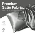 thumbnail image 4 of MR&HM Satin Pillow Case, 2 Pack Satin Queen Silky Pillowcase for Hair and Skin, Satin Pillowcase Set of 2, 20x30, Dark Grey, 4 of 7