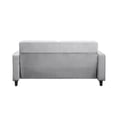 thumbnail image 3 of Alma 77 Inch Velvet Upholstered Sofa, Track Arms, Button Tufted Light Gray- Saltoro Sherpi, 3 of 5