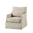 thumbnail image 3 of Martha Stewart London Skirted Swivel Chair - Beige Fabric, 360° Swivel, 28" Wide - Living Room, Bedroom Accent Chair with Metal Base &amp; Foam Filled Cushion, 3 of 8