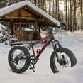 thumbnail image 2 of 20 Inch Teenagers Fat Tire Mountain Bike, High Carbon Steel Frame, Shimano 7-Speed, Dual Disc Brakes, Front Suspension, 4.0 Wide Tires for Snow, Sand & Off-Road Riding, 2 of 10