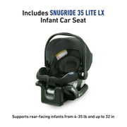 Graco Modes 3 Lite DLX Travel System featuring SnugRide Lite LX Infant Car Seat, West Point, Grey