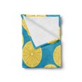 thumbnail image 2 of Lemons Soft Flannel Fleece Throw Blanket, Citrus Slices Simplistic Summer Theme Tasty Refreshing Pattern, Cozy Plush for Indoor and Outdoor Use, 50" x 70", Sea Blue Earth Yellow, by Ambesonne, 2 of 5