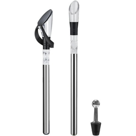

SLGHLSAHG Rapid Iceless Wine Chilling Rod Wine Chiller Stick Stainless Steel Wine Bottle Cooler Stick Portable Drink Chiller Set Wear-Resistant Drink Chiller Stick Bar Tasting Accessory A4986