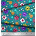 thumbnail image 2 of Soimoi Green Cotton Duck Fabric Flower Artistic Printed Craft Fabric by the Yard 56 Inch Wide, 2 of 3
