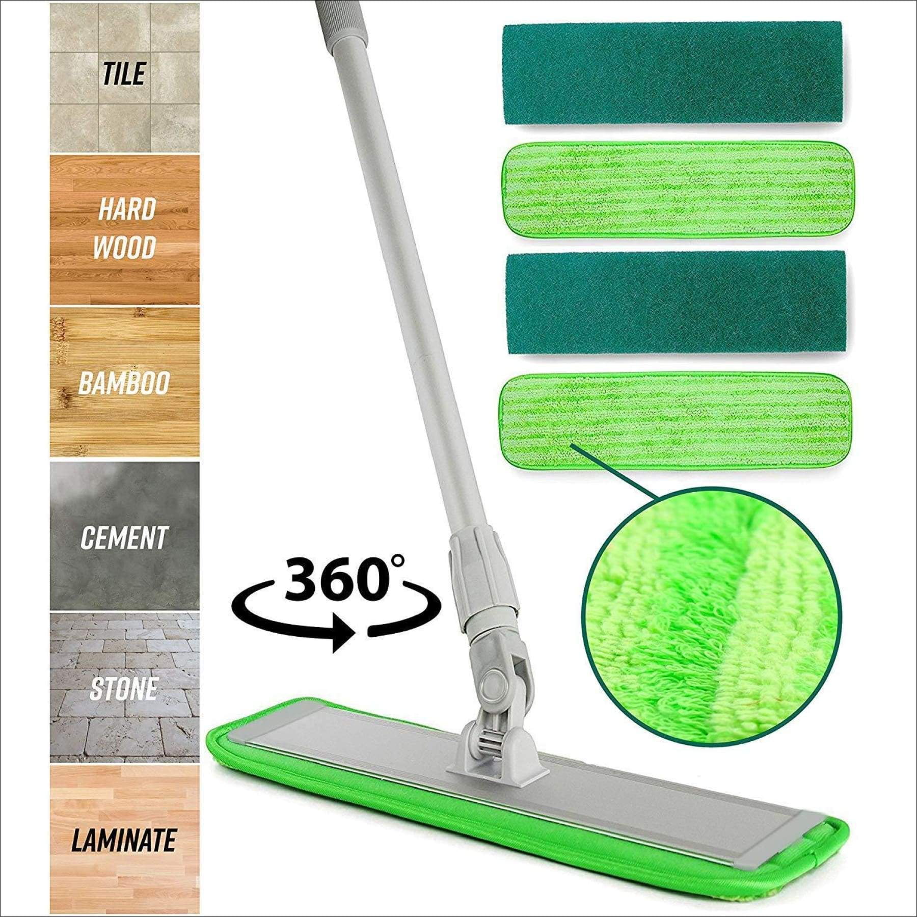 Microfiber Mop Floor Cleaning System Washable Pads Perfect Cleaner