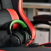 onn Wired Gaming Headset Compatible with Xbox, Black and Green