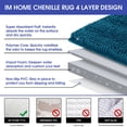 thumbnail image 4 of HAKUNA Striped Teal Blue Bathroom Rug Set 3 Pieces Ultra Soft, Non Slip Chenille Toilet Mat, Absorbent Plush Shaggy Bath Mats for Bathroom, Bedroom, Kitchen, 4 of 7