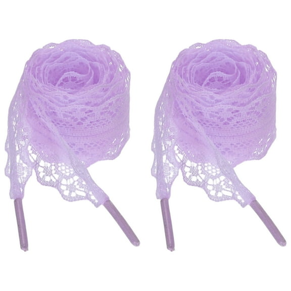 2 Pairs Flat Laces Shoelaces, 2.2CM Wide 120CM Length Lacy Shoe Laces, Purple