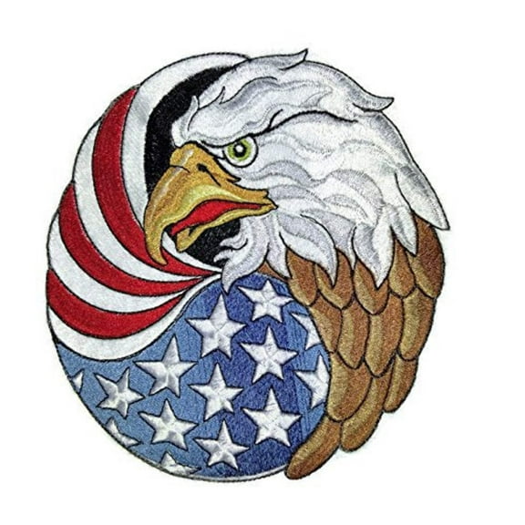 American Eagle Embroidered Iron on/Sew Patch [6.2" X 6.47"]