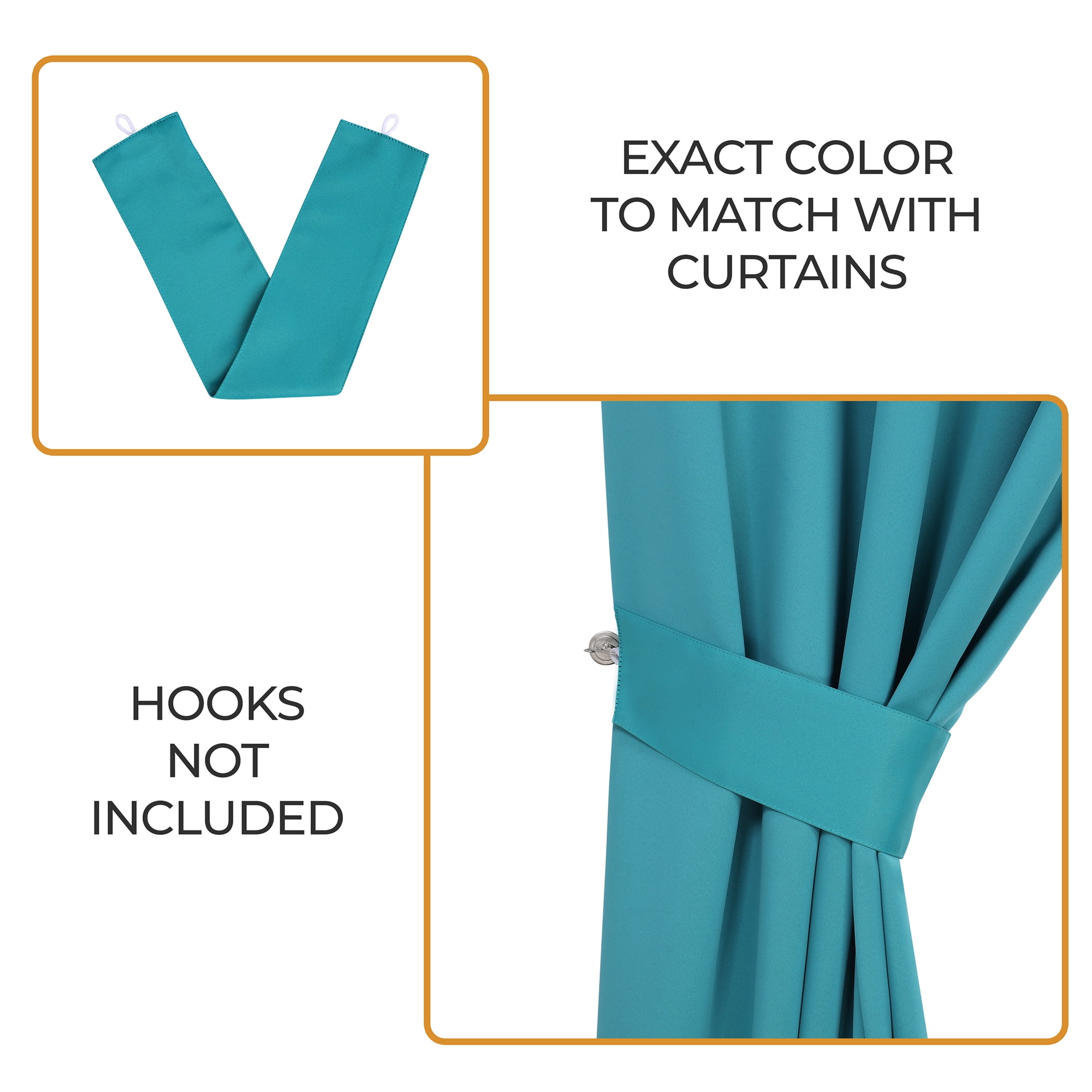 Bkue Nile Mills Modern, Classic Solid Semi Blackout Curtains, Set of 2, 46" x 84'', Aqua