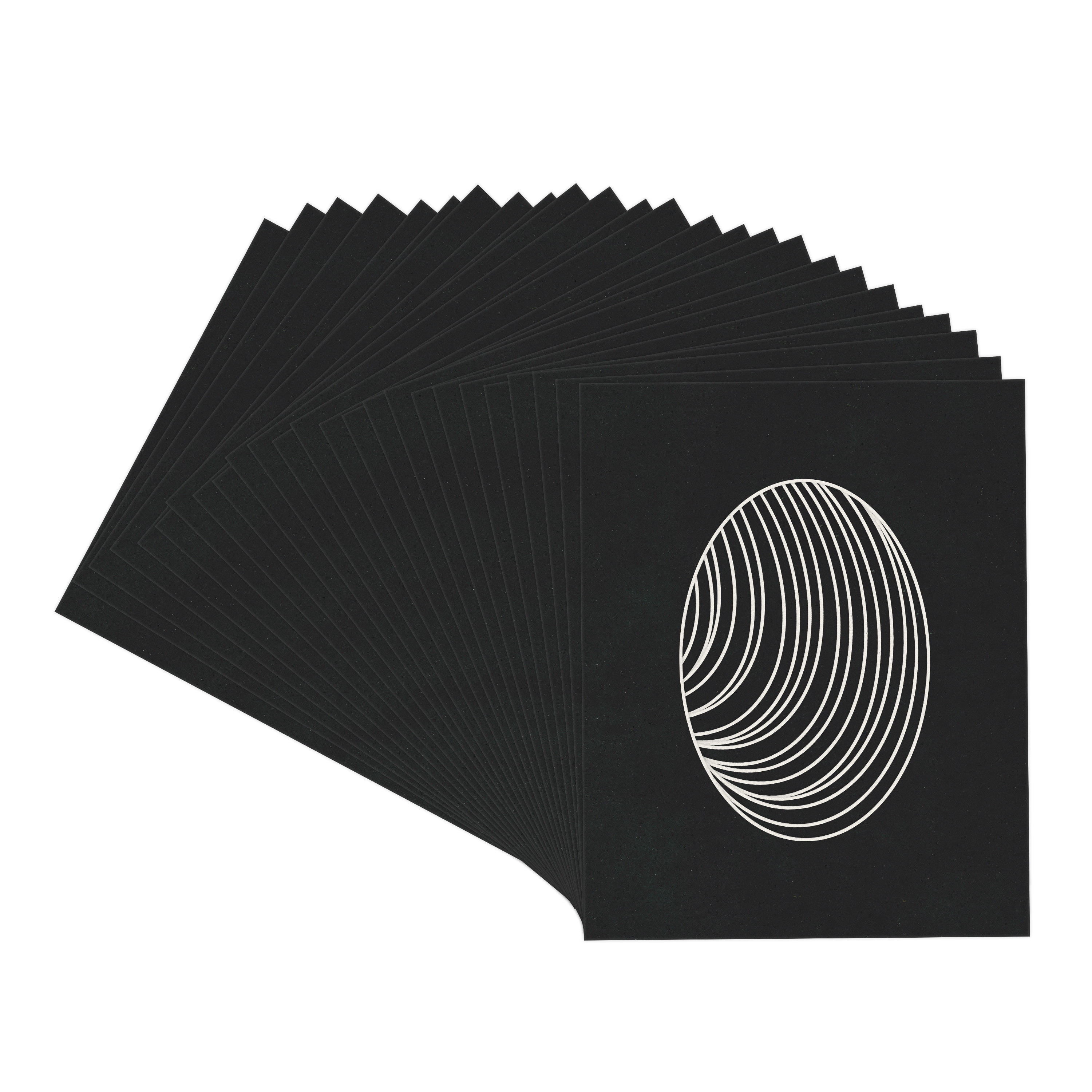Black Suede Picture Frame Mat for 18x24 Frames - Oval Opening for 12x18 Photos - 25 Mats