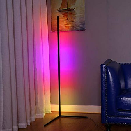 Rgb Corner Floor Lamp Led Ambient Background Light Modern Minimalism Color Changing Dimmable Torchiere Black 142cm Ca Plug 20w Cool For Living Room Bedroom And Play R Rgb Corner Floor Lamp Led, Best Rgb Led Corner Lamp