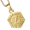 thumbnail image 2 of 22" Monogram Hexagon A-Z Gold Filled Initial Letter Pendant Necklace Chain Unisex, 2 of 4