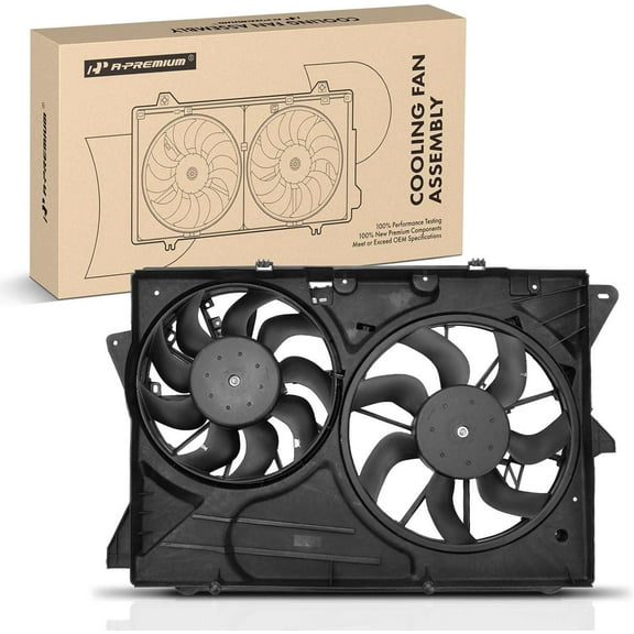 A-Premium Engine Radiator Cooling Fan Assembly Compatible with Ford Explorer 2013-2019, Flex 2013-2019 & Lincoln MKT 2013-2019, 2.0L 3.5L 3.7L